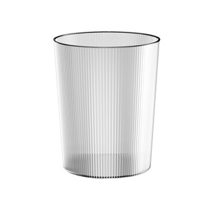 Seçim eğlenceli çizgili şeffaf plastik çöp tenekesi basit dairesel ev çöp tenekesi oturma odası ofis yatak çöp tenekesi - Product Image 2