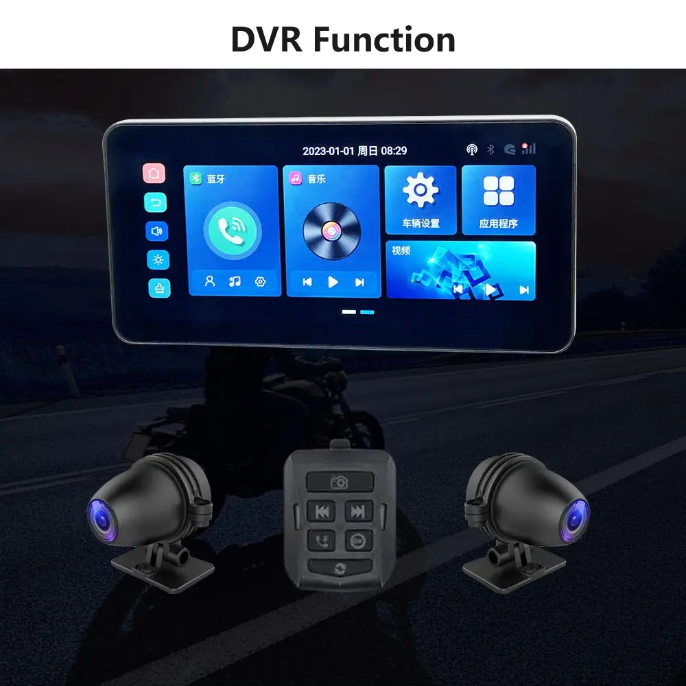 Navigasi sepeda motor Android Player IP67 motor tahan air layar Carplay motor 7 inci GPS BT WIFI DVR 8 Core permainan mobil sepeda motor