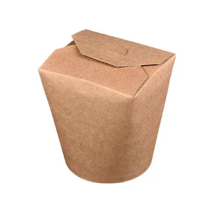 Emballage de nouilles chinoises à emporter, aliments à emporter, papier de qualité alimentaire, Wok boîte à café avec couvercle, 10 pièces