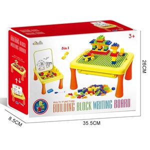 3 In 1 çocuk eğitim masası oyuncak manyetik yazı tahtası oyuncak yapı taşları set masa - Product Image 5
