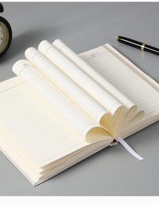 Taccuino per scuola di Business A5 con copertina in lino 100 fogli/200 pagine con filo elastico per rilegatura termica - Product Image 4