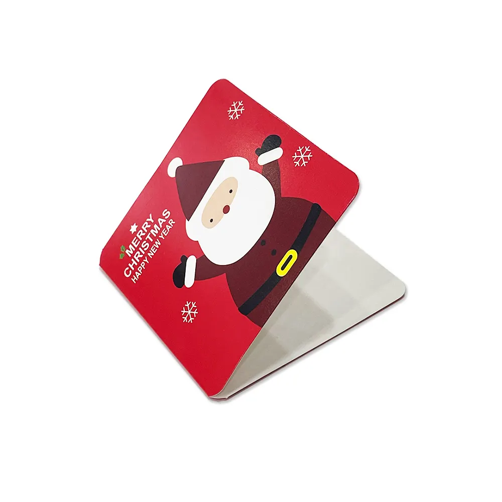 Cartolina di auguri natalizia piegata a mano design personalizzati con stampa personalizzata