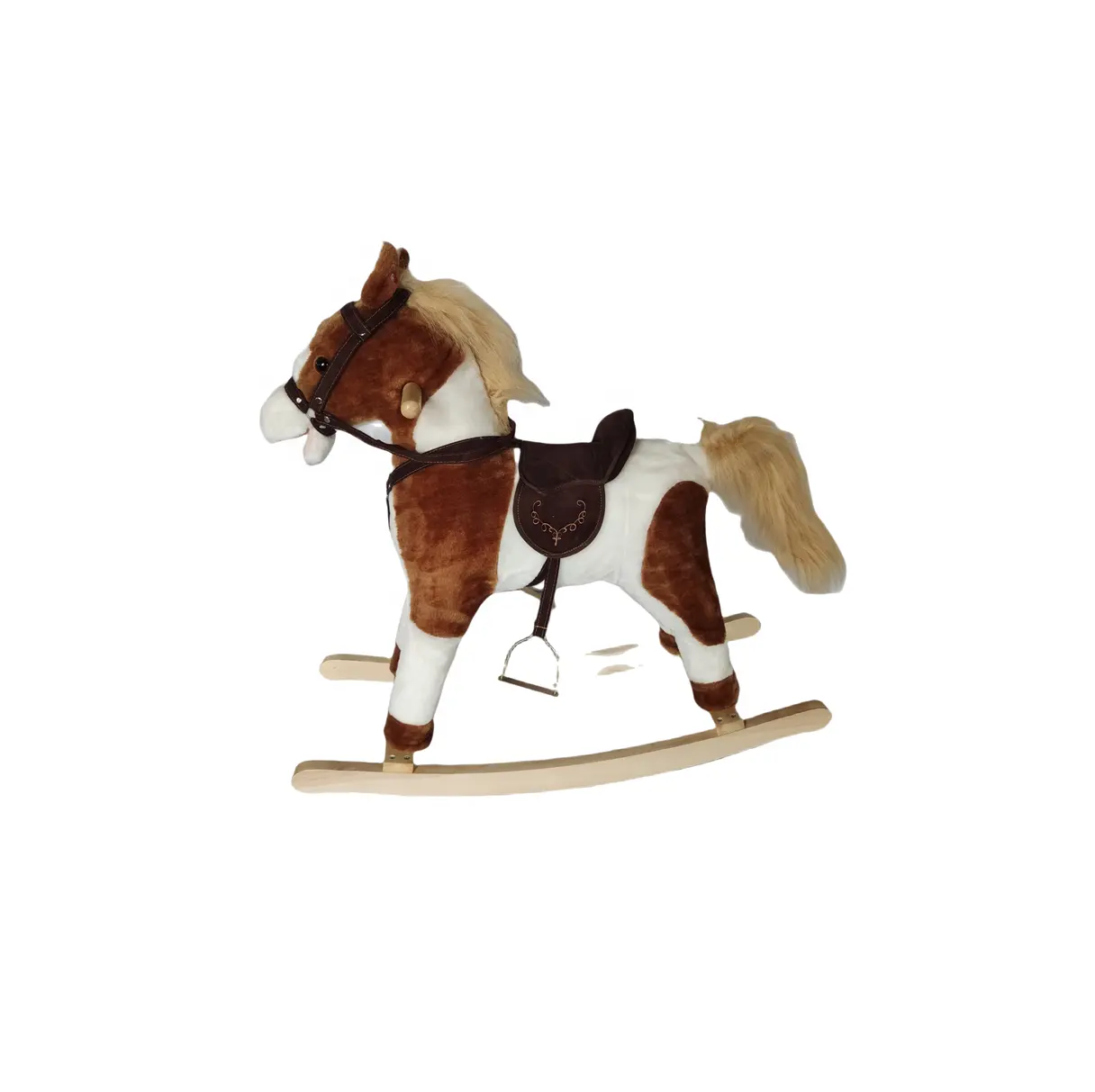 Gran oferta de fábrica, creativo, cómodo, Animal de peluche, caballo de carreras de equitación, caballo mecedora de peluche en movimiento