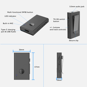 Ultra Mini 2 in 1 Bluetooth 5.3 LE Audio Transceiver Bluetooth Sender und Empfänger Geringer Verbrauch und LC3 Codec - Product Image 6