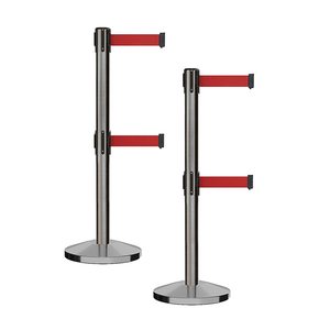 Hot Bán Dòng Kép Có Thể Thu Vào Vành Đai Đứng Bài Ngân Hàng Hàng Xếp Hàng Đứng Kiểm Soát Đám Đông Stanchion Bài - Product Image 6