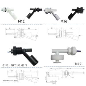 M12 M16 sensore automatico di livello del serbatoio dell'acqua/olio interruttore a sfera galleggiante G/NPT 1/2 3/4 controllo orizzontale del livello dell'acqua