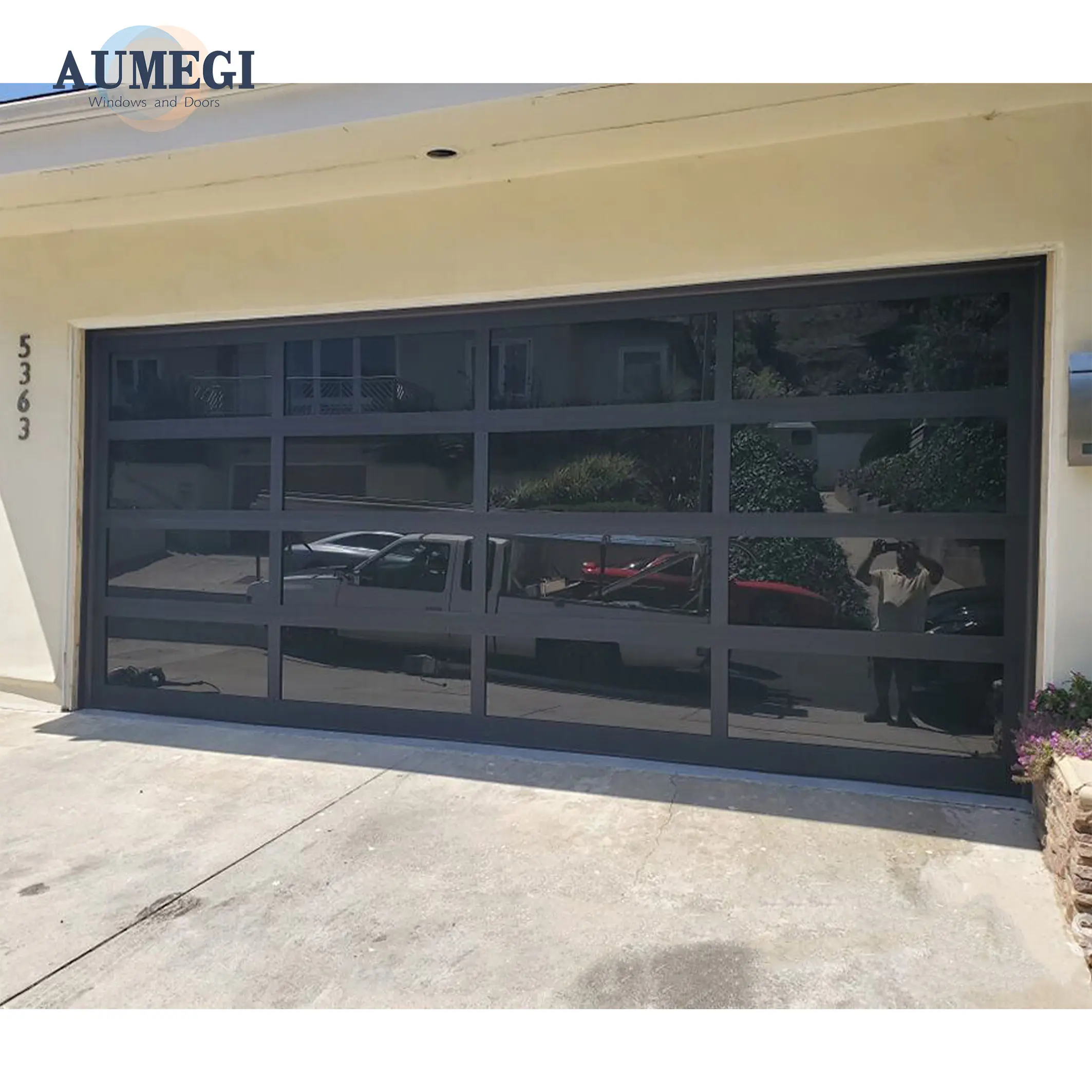 Aumegi, puerta de garaje externa de 2 puertas, puertas de garaje corredizas laterales automáticas, puerta de garaje de repuesto, puerta de coche remota
