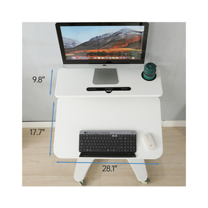 Home Office Workstation Adjustable <strong>Computer</strong> Desk <strong>Rolling</strong> Laptop Cart on Wheels Movable Tiltable Mobile Standing Desk Study <strong>Table</strong> - Product Image 5