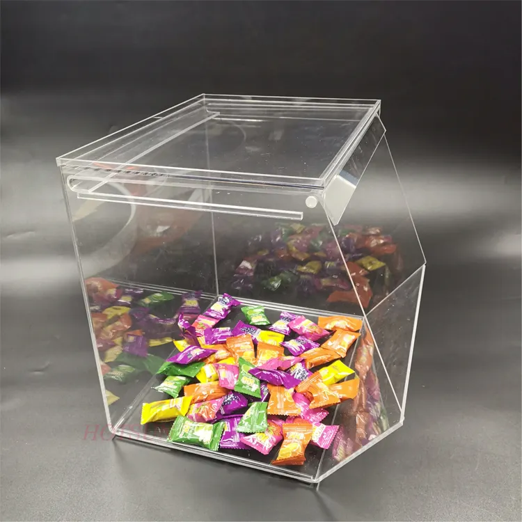 Boîte en acrylique transparent empilable pour bonbons Bac à bonbons en plexiglas pour biscuits