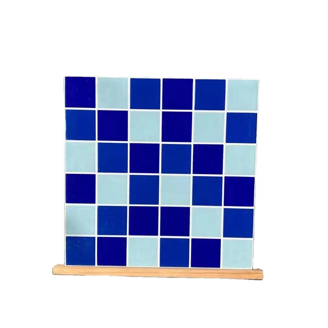 Superficie lucida porcellana giada vetro mosaico 3D piscina mosaico piastrelle per pavimenti blu 300x300MM piastrelle per bagno