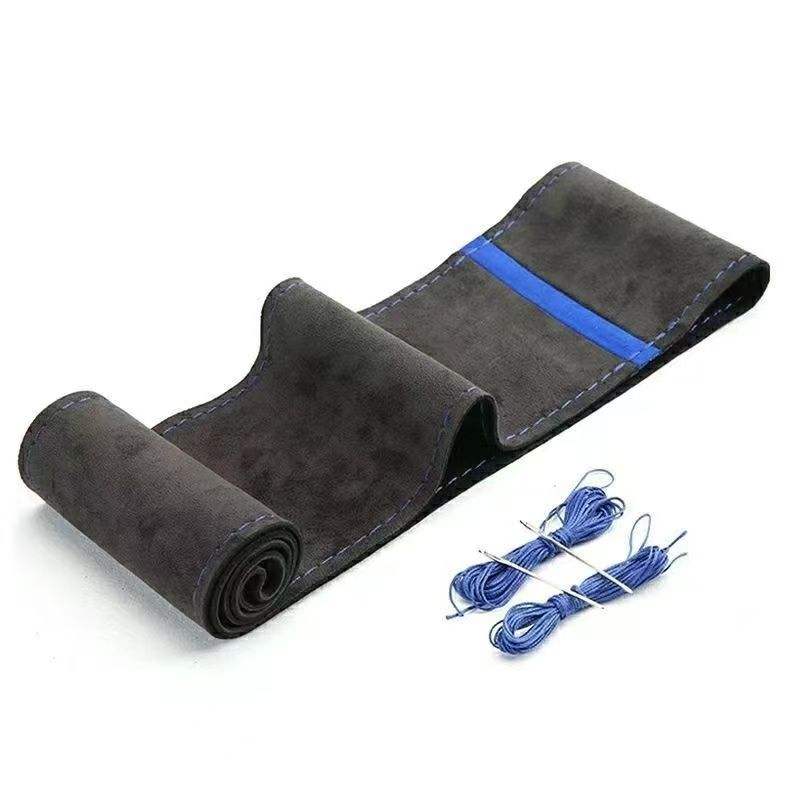 Noir avec coutures/bande bleue