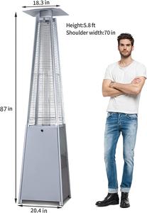 Sliver Tháp Kim Tự Tháp Thép Không Gỉ Điện Ngoài Trời Nóng Hiện Đại Khí Ngọn Lửa Patio Cắm Trại Cho Không Gian Ngoài Trời Lpg Nhiên Liệu Đảng - Product Image 2