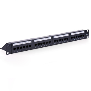 Panel de conexión de red de 19 pulgadas 1u Cat5e, marco de distribución de datos, bastidor de cableado de red de 24 puertos, Panel de conexión de red Rj45 - Product Image 1