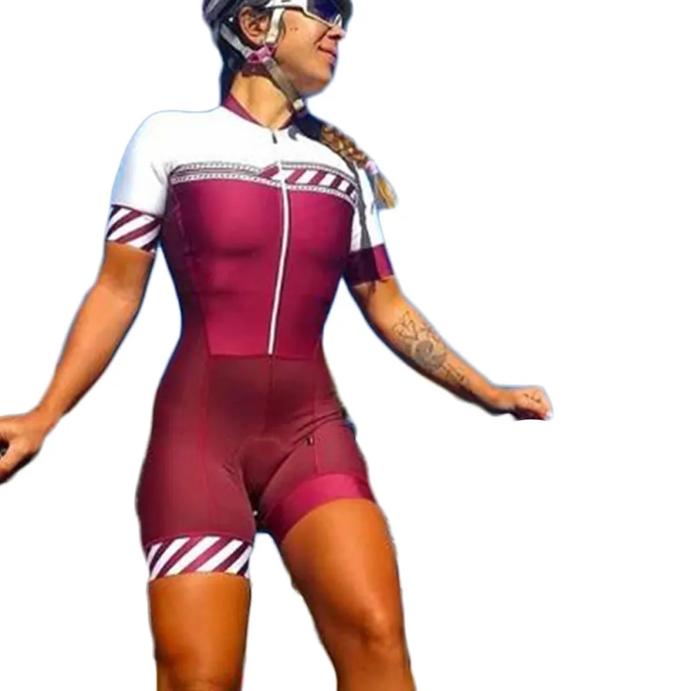 Macacão de triatlo feminino M-4XL manga curta equitação roupas Oem ciclismo Jersey Suit