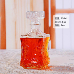 500ml <strong>1L</strong> Big Capacity Transparent Thickened Special Shape Glass Wine Bottle Health Red Wine Bottle for Beverage with Glass Cap - Product Image 5