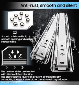 Sneida 32Inch Volledig Verlengde Q235 Koudgewalst Staal Heavy-Duty Lade <span class=keywords><strong>Slides</strong></span> Lock 53Mm Telescopische Kanaalglijbanen Voor Gereedschapskist Gym - Product Image 4