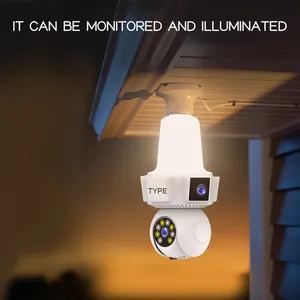 V380 E27กล้อง3MP PTZ ไร้สายขนาดเล็ก * 2เลนส์ = ความละเอียด6MP 3.6มม. จอแสดงผลสามหน้าจอเลนส์ที่รองรับการ์ดหน่วยความจำ WIFI - Product Image 4