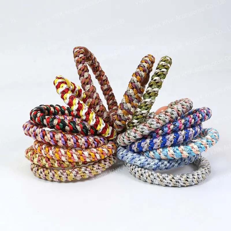 2021Korea Fashion Large Stock Furry Velvet Winter Braided Warm Hair Ties Hair Scrunchies For Women