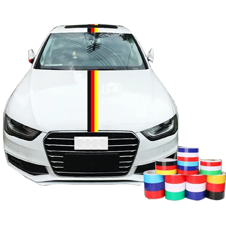 Vente chaude capot Wrc rayure voiture couvre vinyle drapeau taille ligne capot décalcomanie voiture rayure décalcomanie autocollants