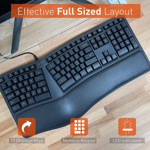 Business Office Ergonomic <strong>Keyboard</strong> with Wrist Rest USB Wired <strong>Keyboard</strong> 110 Keys Split <strong>Keyboards</strong> for PC <strong>Computer</strong> Notebook Laptop