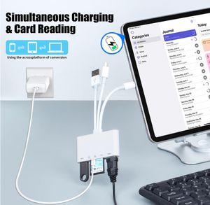 5合1存储卡读卡器USB OTG适配器和sd卡读卡器，适用于iPhone USB C和USB a设备，具有Micro SD和sd卡插槽 - Product Image 4