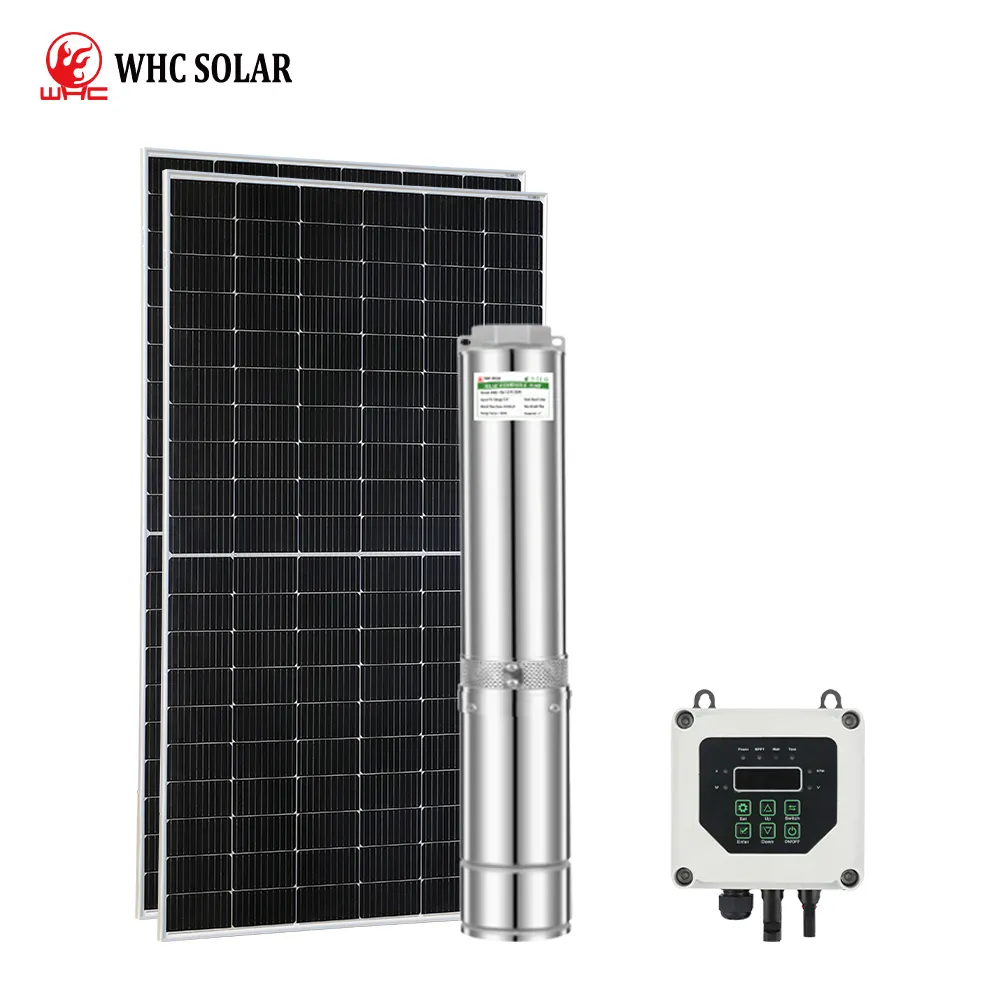 WHC Солнечная водяная Насосная машина 1HP Pompe Solaire Солнечный водяной насос с контроллером функции MPPT