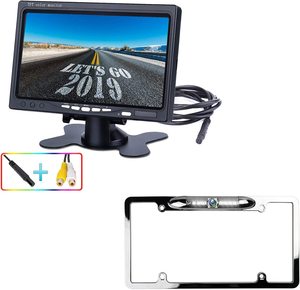 Two Video <strong>Inputs</strong> V1/V2 Car Rear View System HD License Plate <strong>Backup</strong> Camera and 7 Inch LCD <strong>Monitor</strong> Kit for RV, Truck, Pickup, Van - Product Image 6