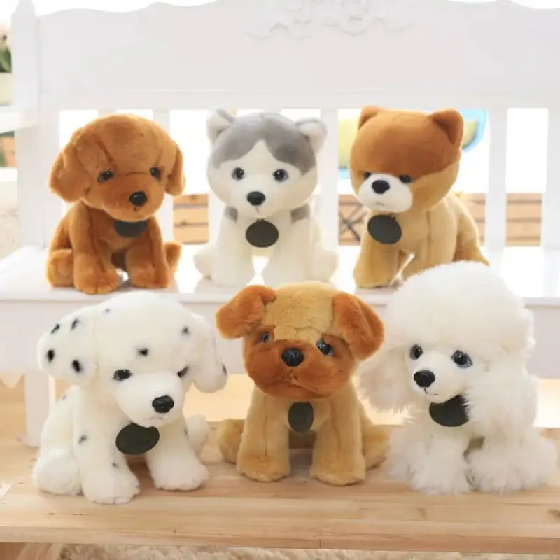 Jouet de Simulation réaliste personnalisé chien en peluche peluche douce Husky poméranien Sharpei chiot à vendre