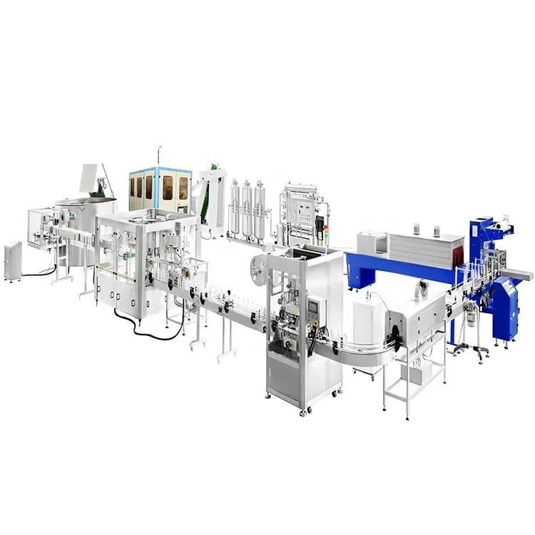 Máquina completa de garrafagem de água 3 em 1, conjunto completo de 3 em 1, máquina de processamento de água mineral e garrafa