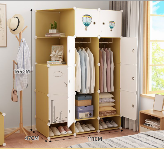 10 puertas 2 perchas-amarillo + blanco