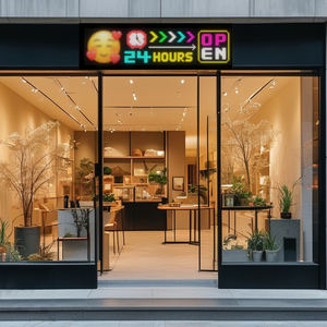 小売広告ショップフロント装飾カスタマイズ可能なグラフィックスカラフルRGBディスプレイスクロール32*128テキストLEDマトリックスパネルコーヒー用 - Product Image 5