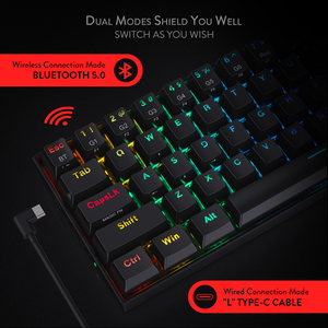 K530 Wireless Bt 5.0 Dual Mode Macro <strong>Programming</strong> Game <strong>Mechanical</strong> <strong>Keyboard</strong> for PC Tablet Cell Phone - Product Image 5