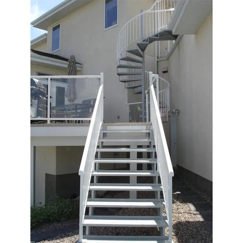 Residential Painting Finish Galvanized Steel Stairs External Metal Staircase Outdoor Straight Staircase