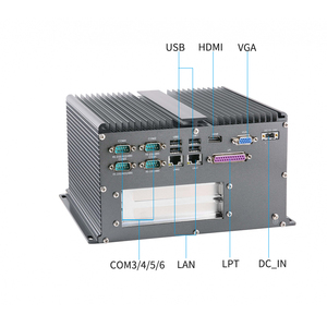 Caja sin ventilador integrada PC I5 ordenador industrial 2LAN 6COM 6USB con ranura de expansión PCIE X4 y PCIE X1 - Product Image 3