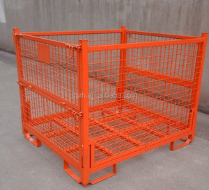 RH-C04 1330*1140*1090mm Warehouse Equipment <strong>Stackable</strong> Foldable Steel Storage <strong>Crate</strong> <strong>Wire</strong> <strong>Mesh</strong> Container - Product Image 4