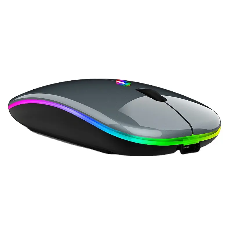 Vendita calda di alta qualità wireless 2.4G Bluetooth sottile mouse di ricarica Wireless LED light game computer wireless dual mode mouse
