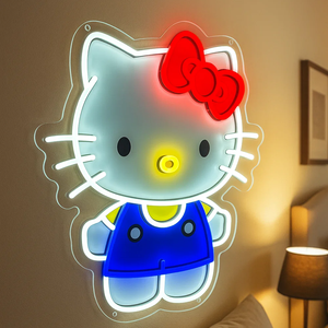 IPixel OEM 및 ODM UV 인쇄 애니메이션 네온 사인 산리오 헬로 키티 LED 네온 라이트 사인 어린이 방 벽 예술 장식용 맞춤형 로고 네온 - Product Image 3