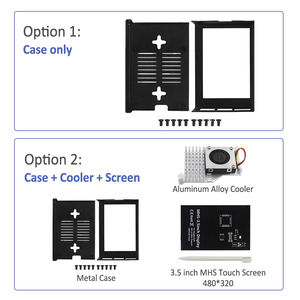Custodia protettiva in metallo RPi5 Raspberry Pi 5 per 3.5 pollici Touch Screen supporta l'installazione di ventola di raffreddamento e dissipatore di calore per RPi5 - Product Image 3