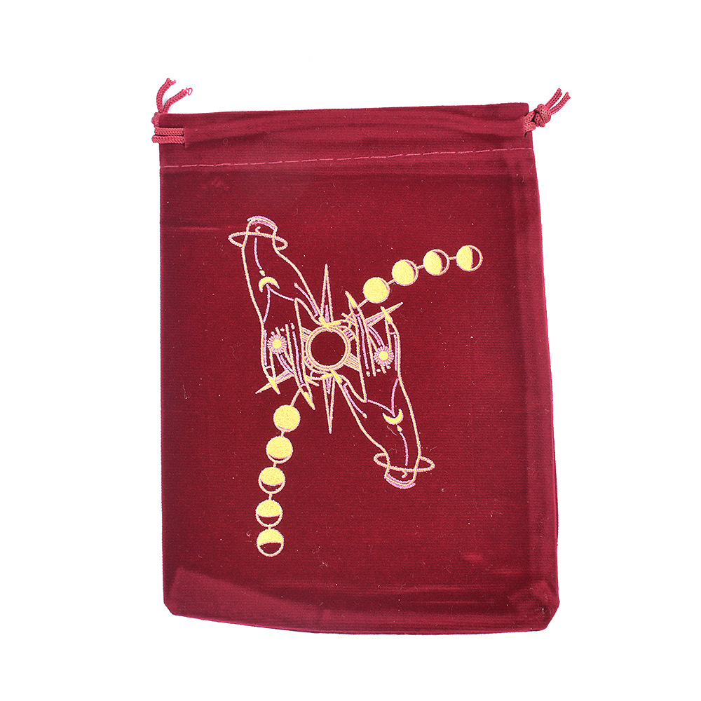 Tarot en flanelle rouge vin 6-1318cm