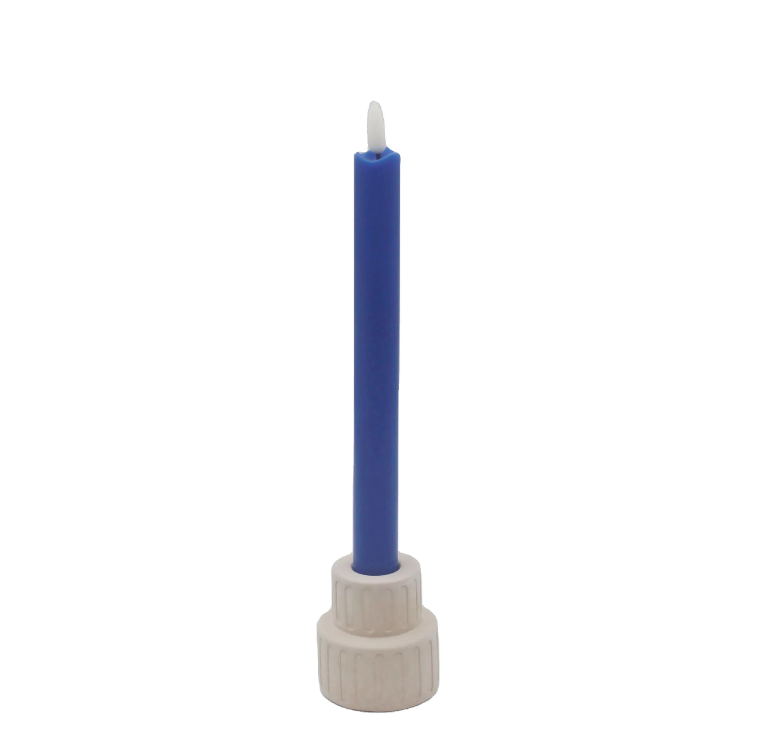 A forma di colonna lampeggiante senza fiamma 3D LED candela affusolata candelabro di nozze con telecomando e timer, a batteria