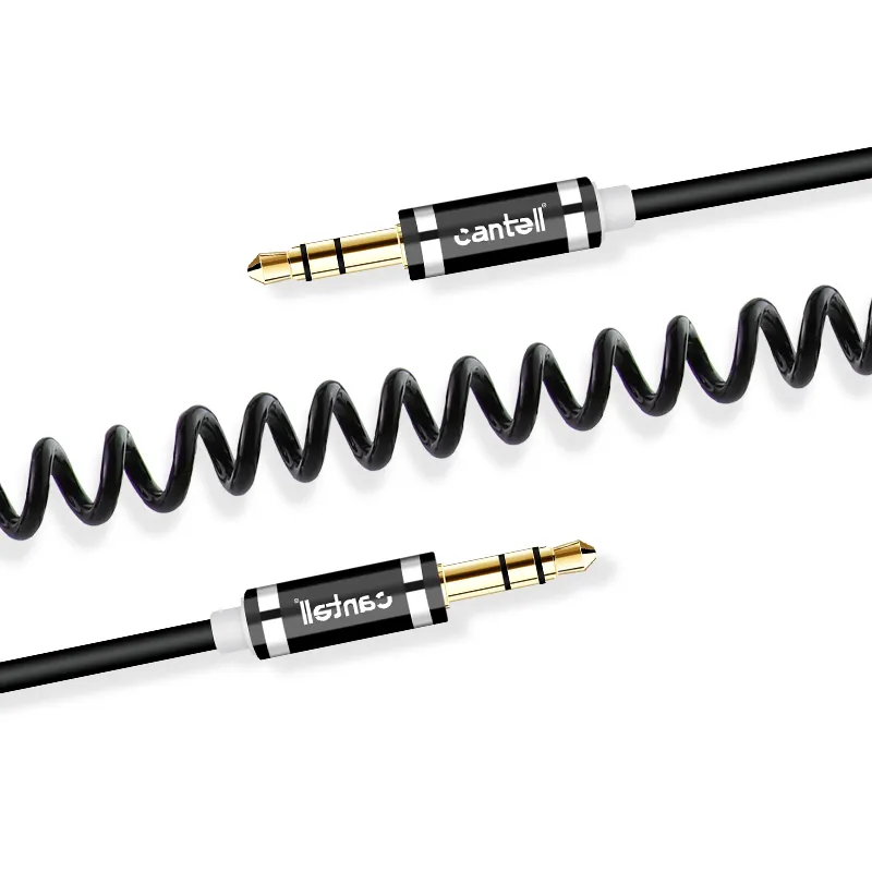 Cantell arrotolato Aux cavo per auto maschio al maschio 3.5mm ausiliario Stereo Audio cavo