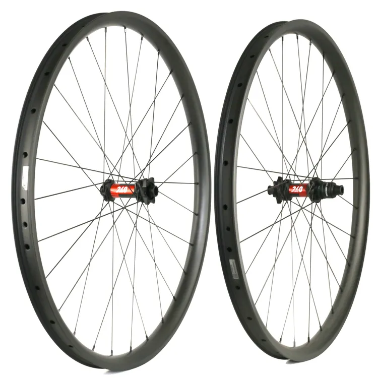 Roues de vtt en carbone asymétriques, set de jantes de 36mm de largeur avec moyeu 240, 29 pouces