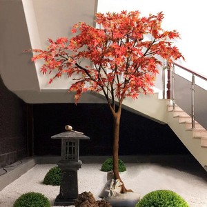 High-Level Real Wood <strong>Trunk</strong> Realistic Glass Artificial <strong>Red</strong> Maple Tree for Indoor and Outdoor Decoration - Product Image 6