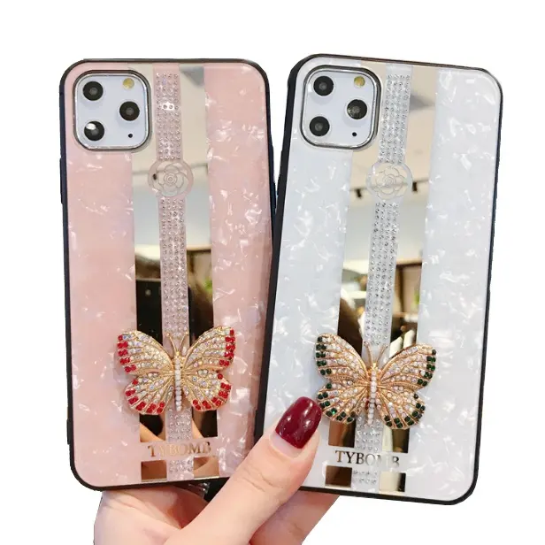 Hot Selling 3d Crystal Diamant Back Mobiele Telefoon Case Met Zachte Bumper Voor Iphone 11 12 13 14 15 Pro Max Case