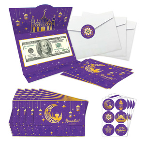 Müslüman ramazan İslami zarf davetiyesi hediye kartı ay yıldız çıkartmaları tebrik kartı Eid Mubarak ramazan süslemeleri 2025 - Product Image 5