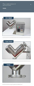 ZONELINK HOT SALE VH Series VH-<strong>2</strong> Dry Powder Granule Agitator Mixing Machine, Lab V Type Powder Blender <strong>Mixer</strong> - Product Image 3