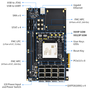 Xilinx ultrascale + PZ-VU9P-KFB PZ-VU13P-KFB לוחות פיתוח fpga qsfp fmc ddr4 - Product Image 2