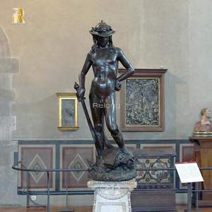 Nổi tiếng ngoài trời kim loại Cooper hình điêu khắc cổ điển cuộc sống Kích thước donatello Bronze David tượng - Product Image 3