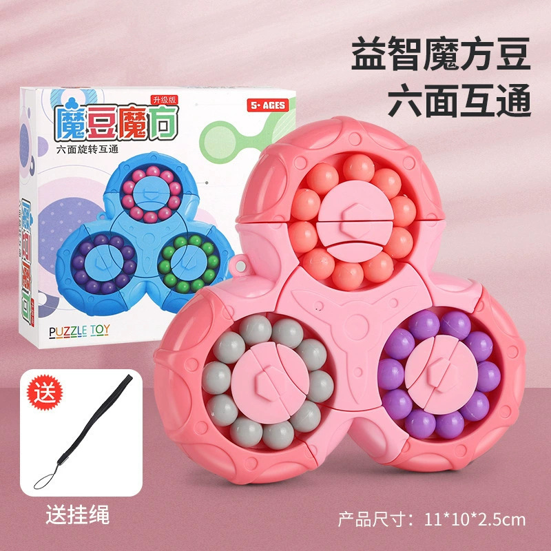 Cubo rompecabezas giratorio de seis caras-rosa
