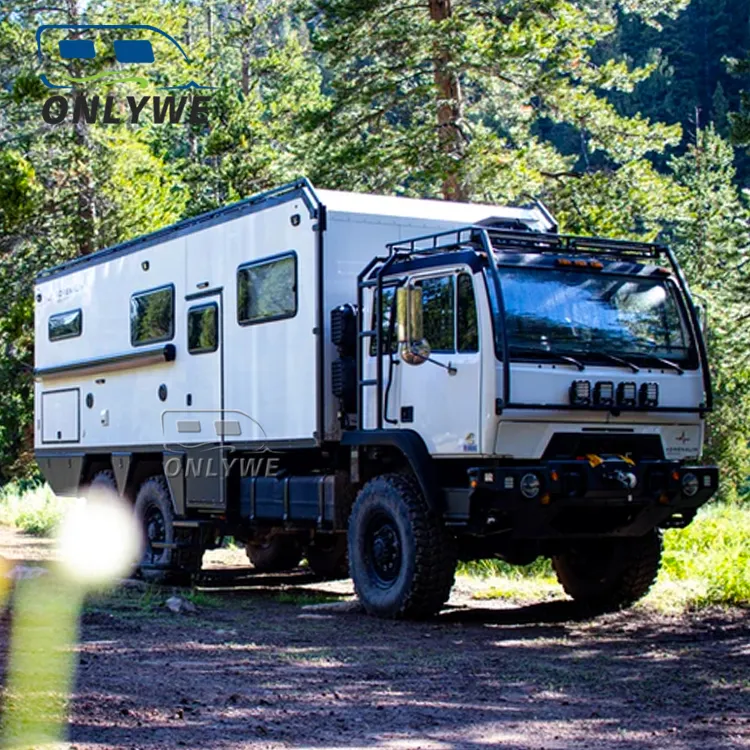 ONLYWE Véhicule d'expédition personnalisé tout-terrain en aluminium Pickup Truck Box Camper 4x4 Luxury Rv Motorhome Body Camper Vans à vendre